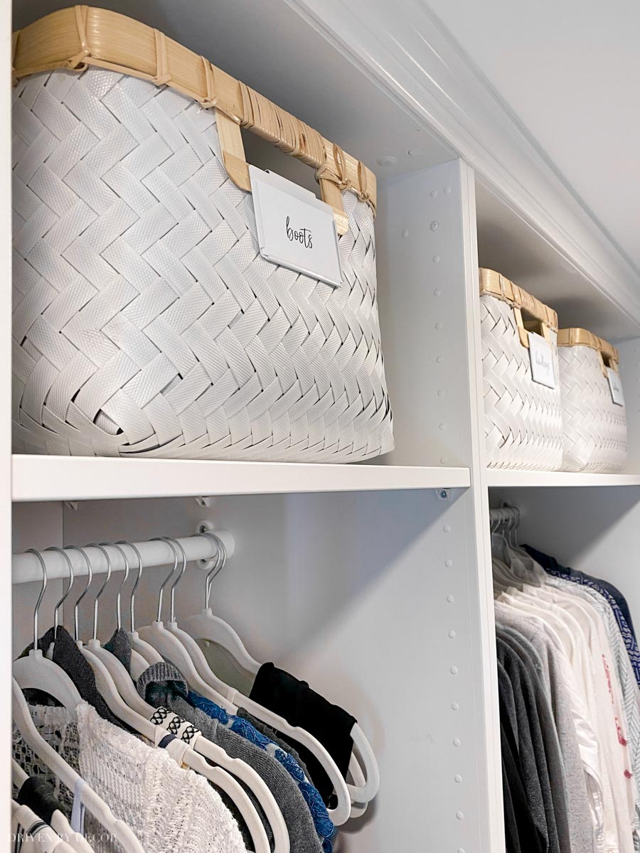 Large Storage Baskets for Shelves Rectangular Closet Organizers