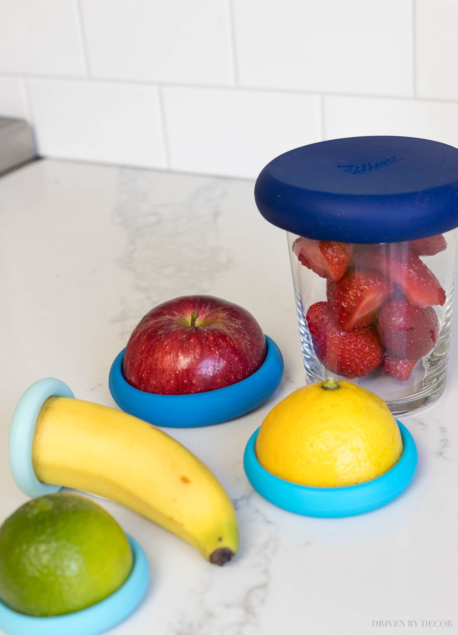 These reusable food huggers are the best for storing cut fruits and veggies!