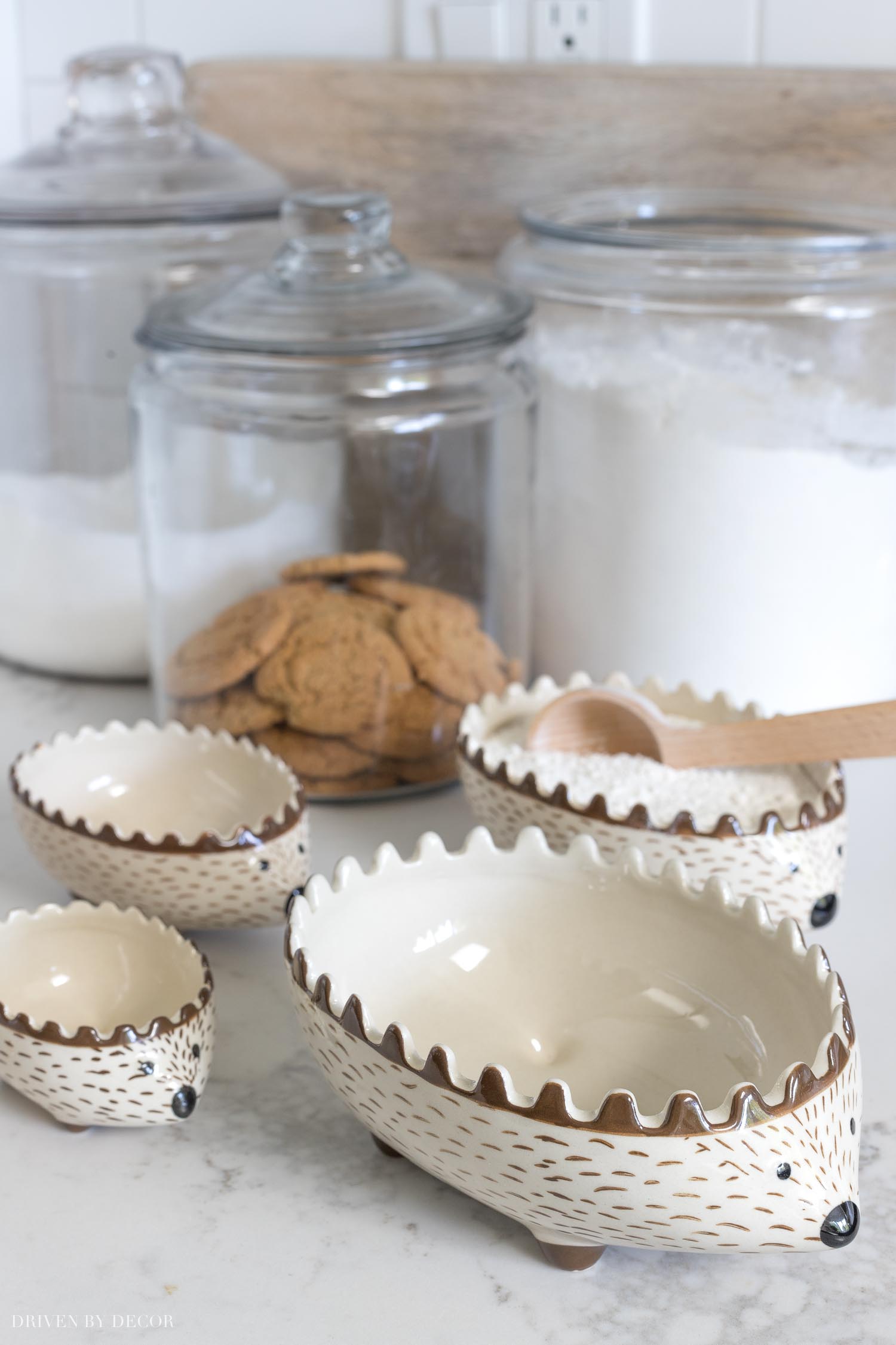 These measuring cups couldn't be any cuter! And they nest within each other for easy storage!