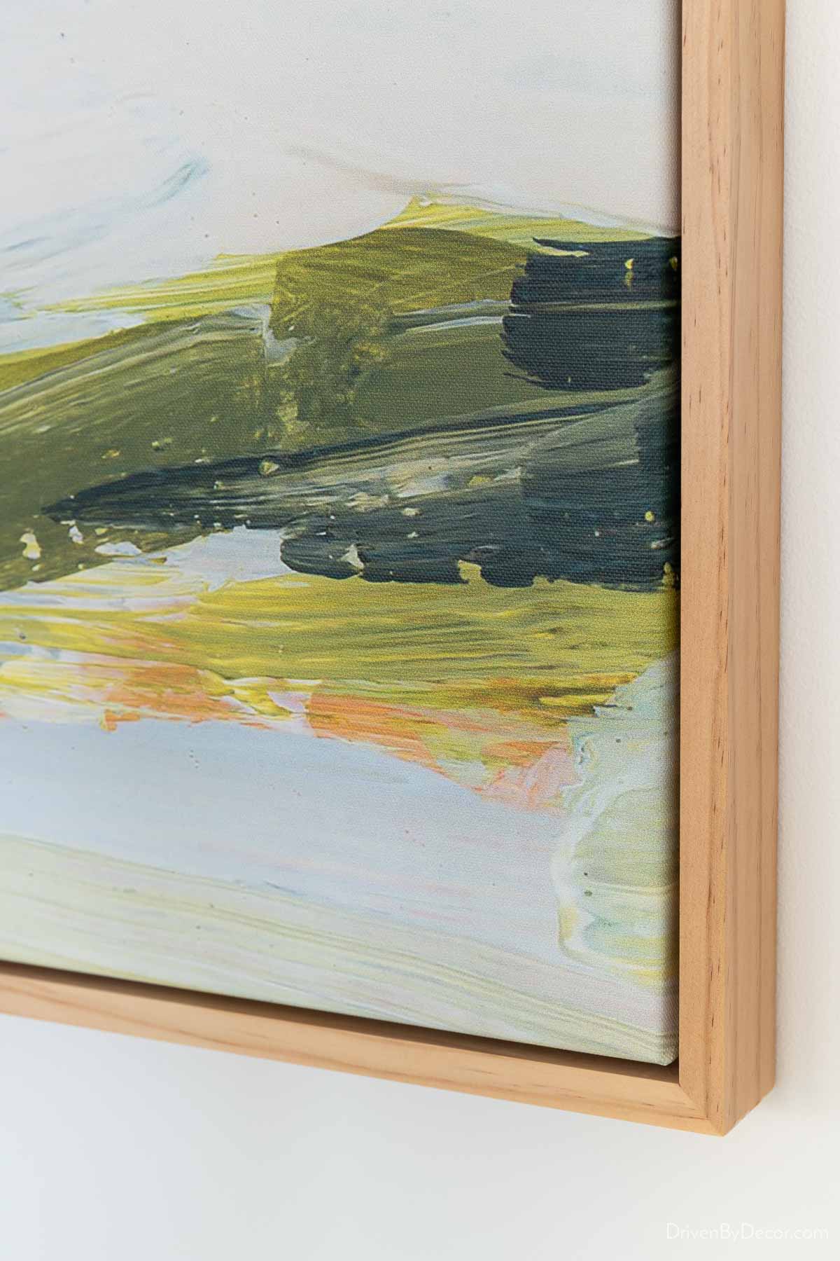 My 25 Best Etsy Home Decor Finds! Stretched canvas print in floating wood frame
