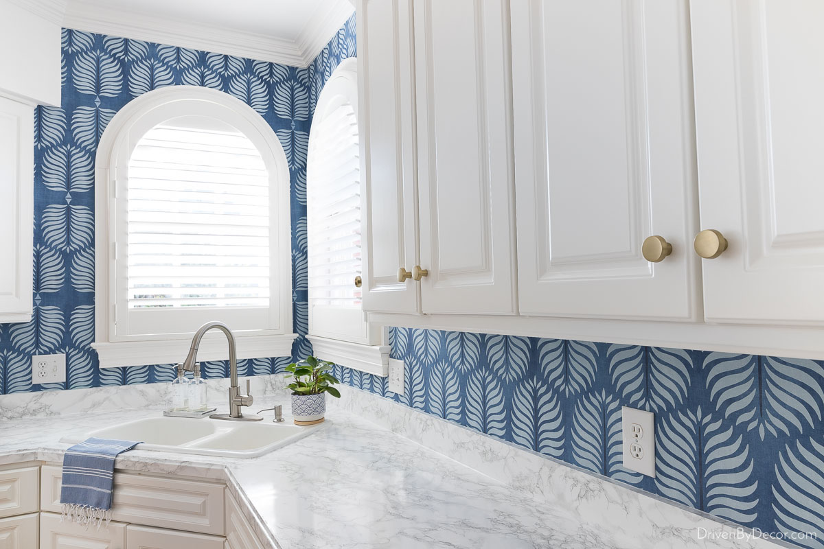 A Wallpaper Backsplash For Your Kitchen! Driven by Decor