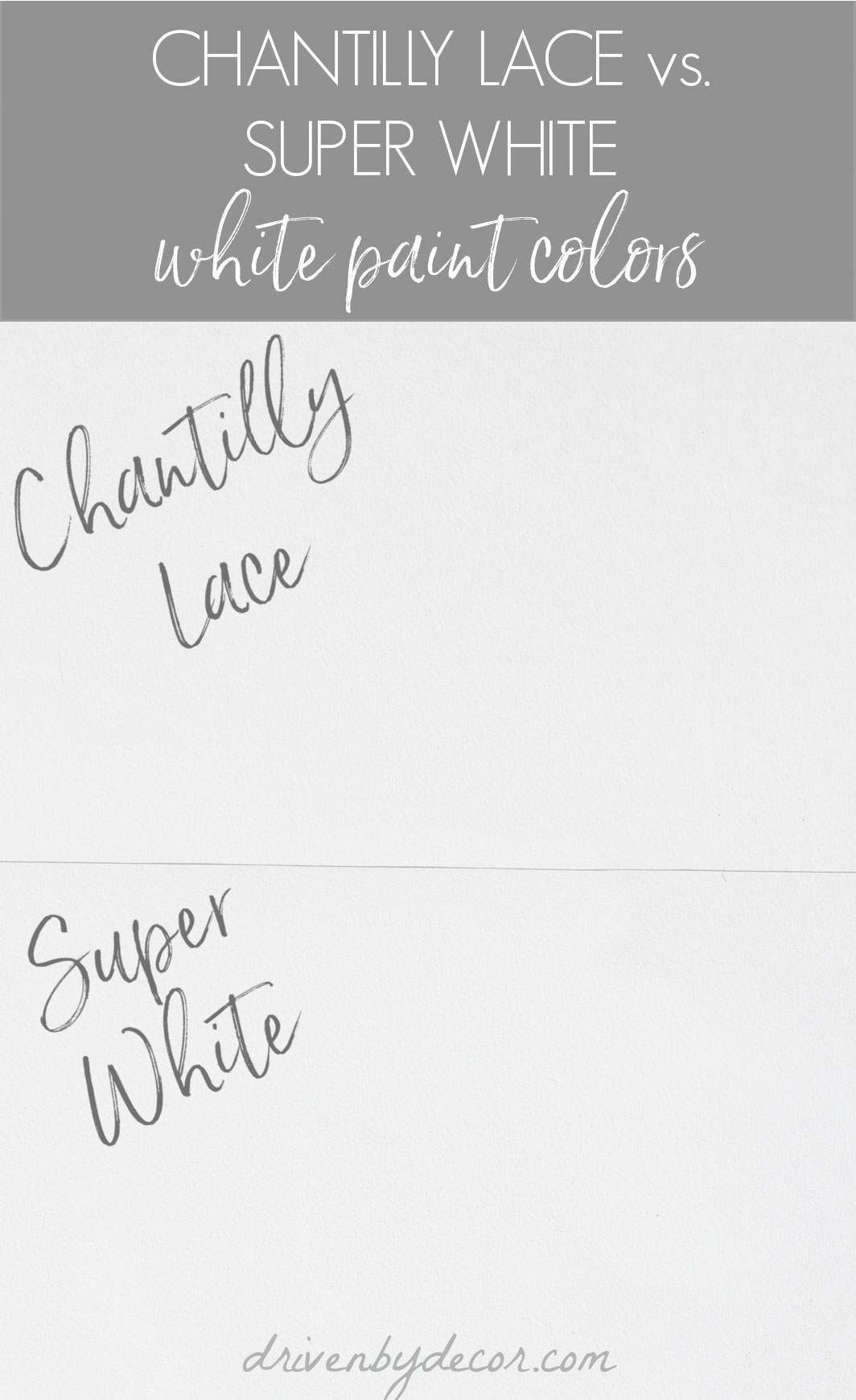 Benjamin Moore Chantilly Lace vs. Super White paint colors