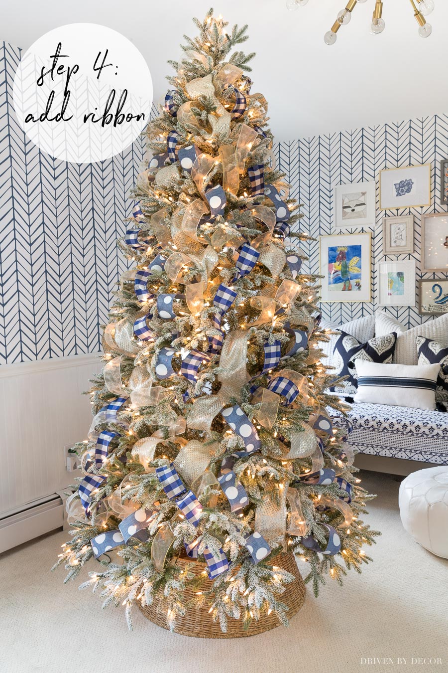 Love the ribbon on this Christmas tree! She shows you exactly how to do it in this post!