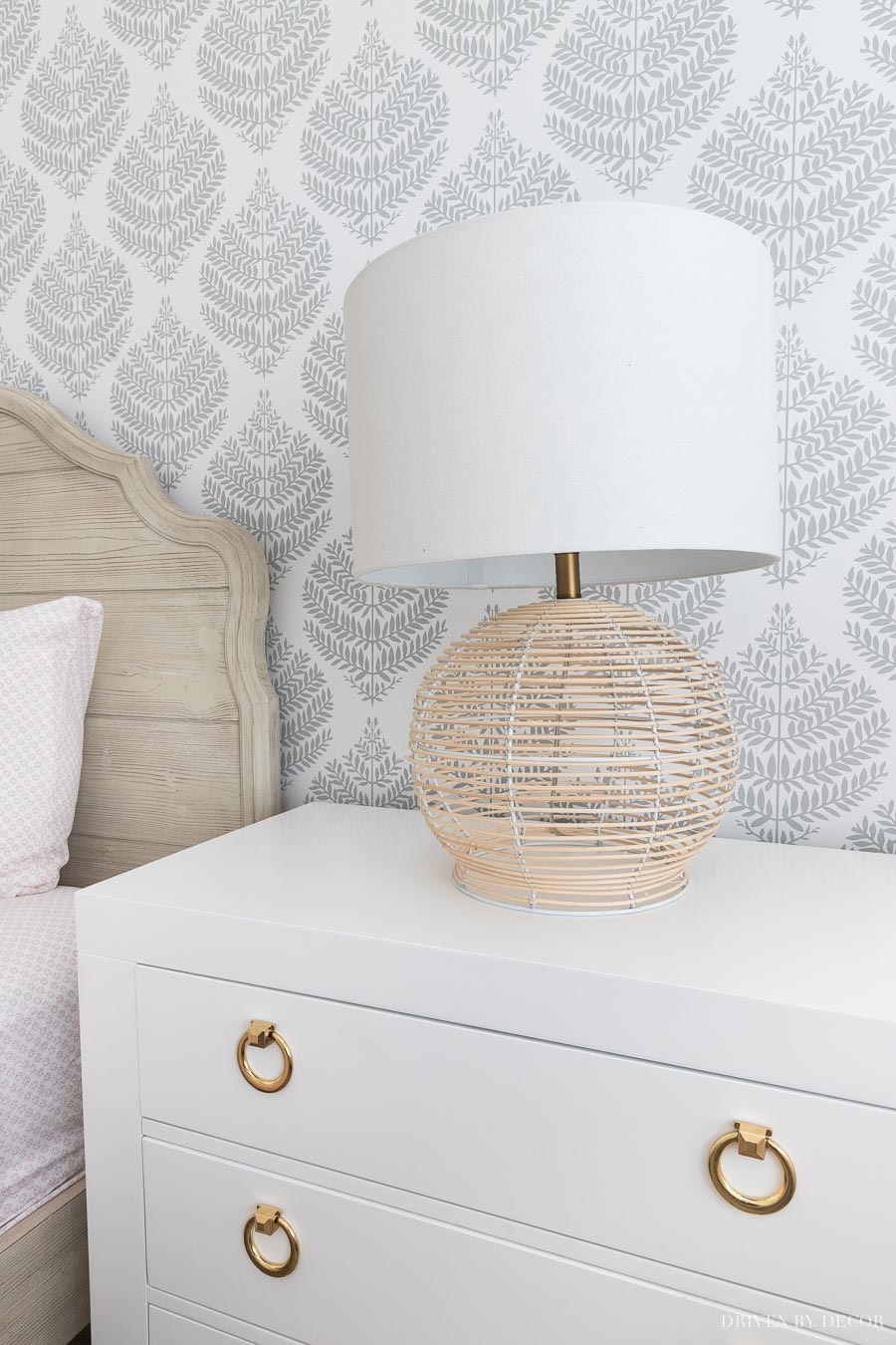 Love this rattan table lamp!