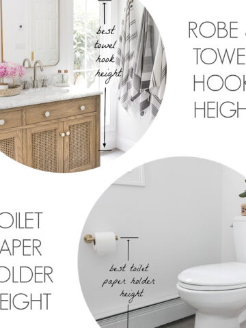 Towel bar height, TP holder height, and other bathroom measurements