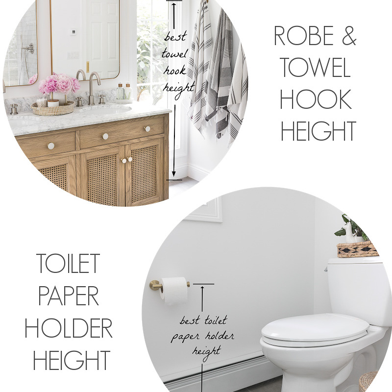 Recommended installation heights for toilet brushes holder