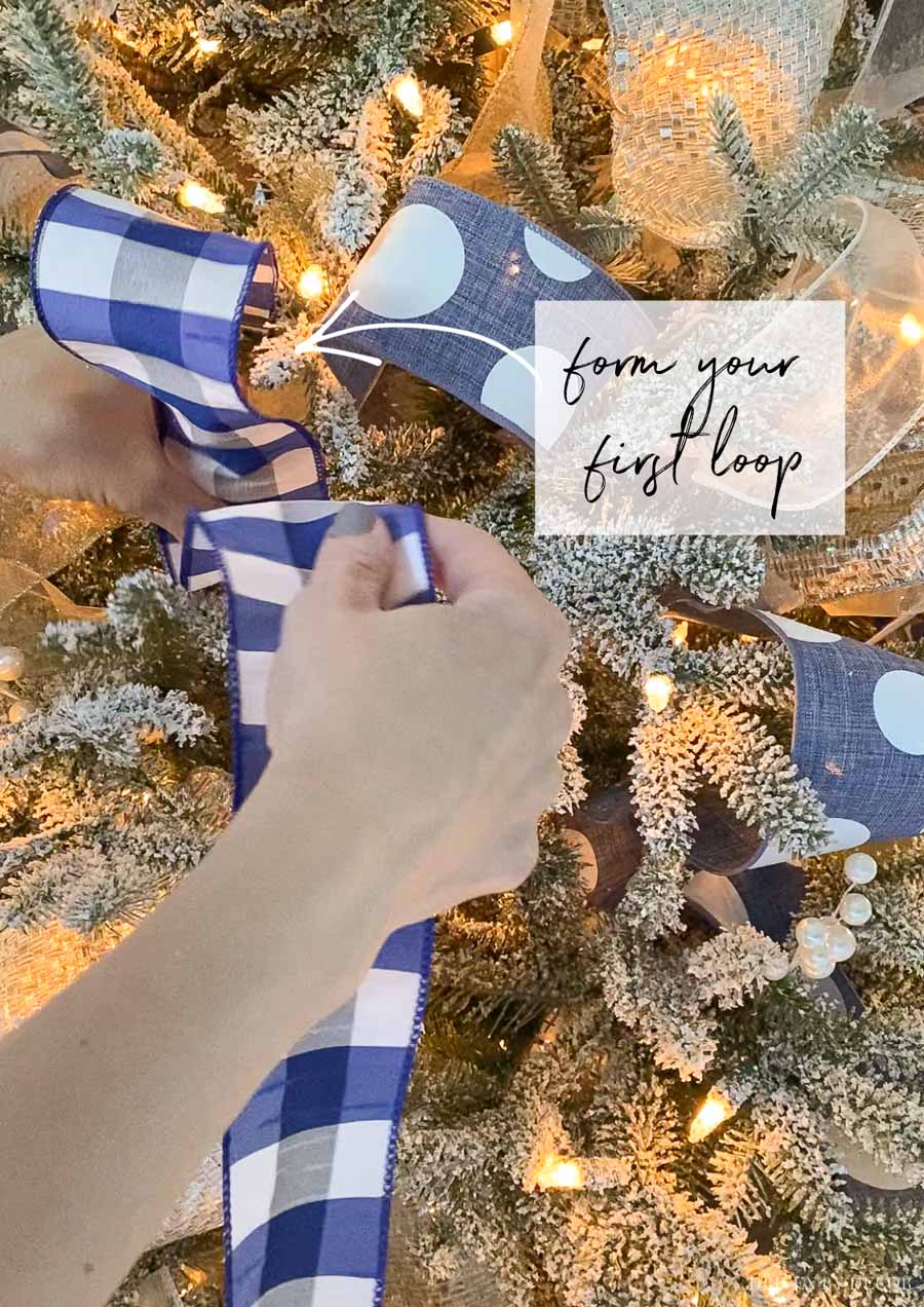 Putting ribbon on a Christmas tree - a step by step how-to!