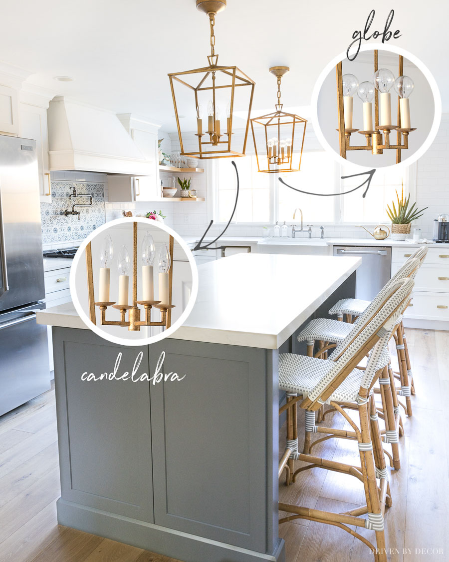 Love the idea of changing out the light bulbs for these stylish globe bulbs!