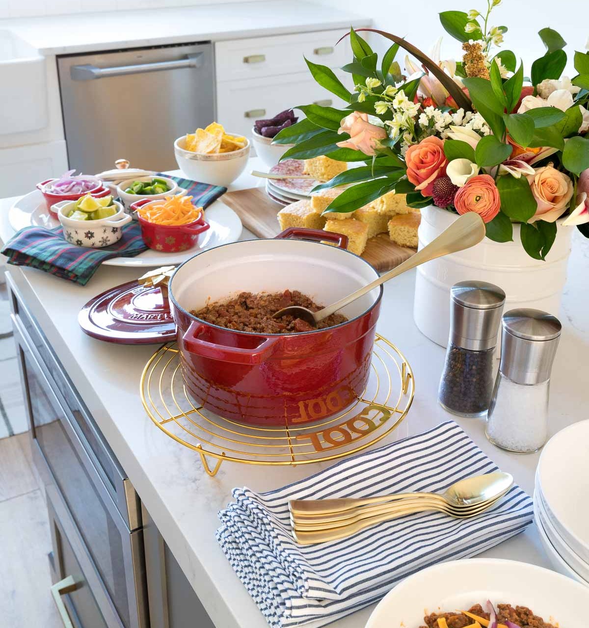 A chili bar is one of our favorite winter meals - perfect for the Christmas holidays!