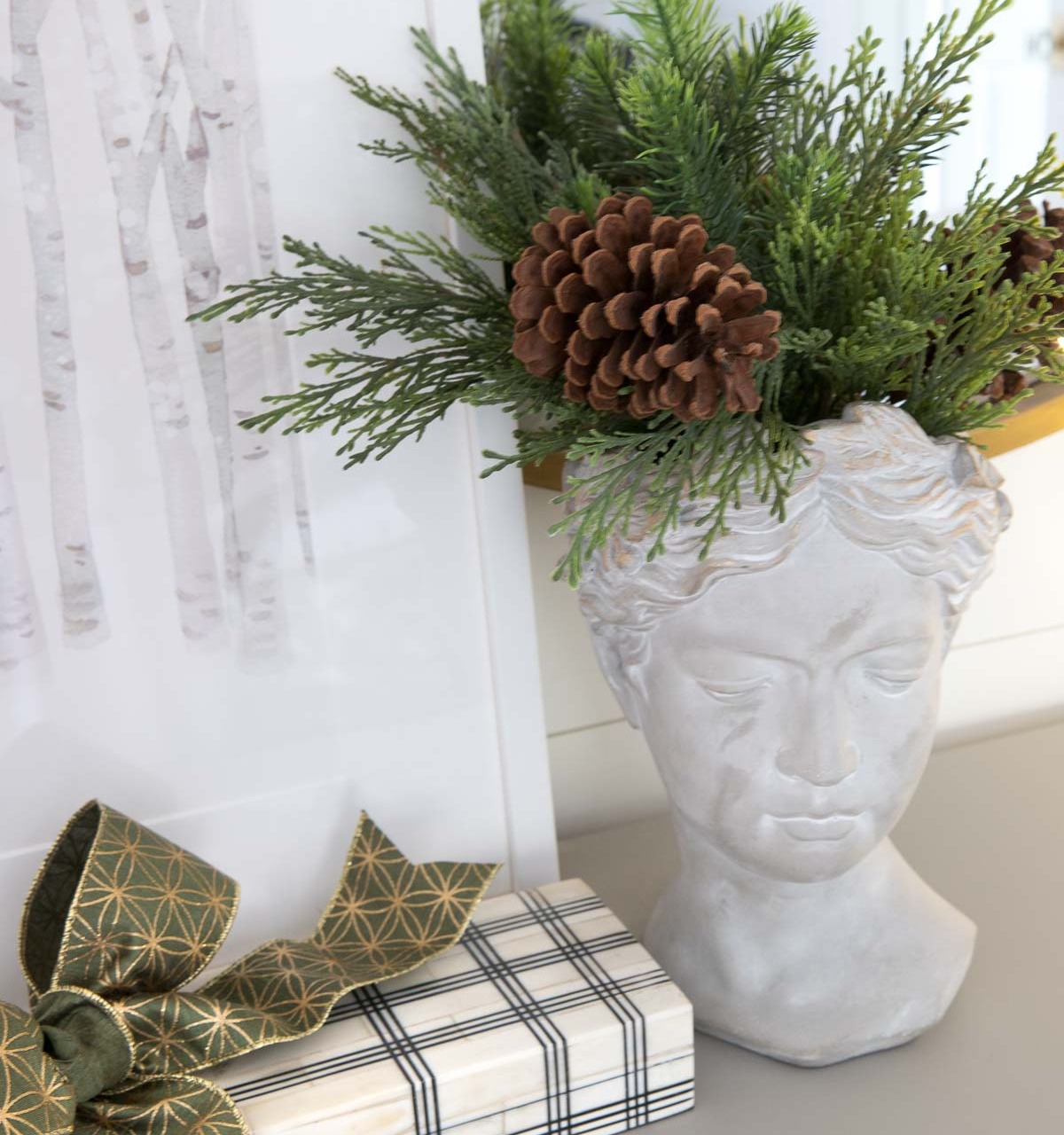 Love this bust planter and how you can change up her look from season to season!