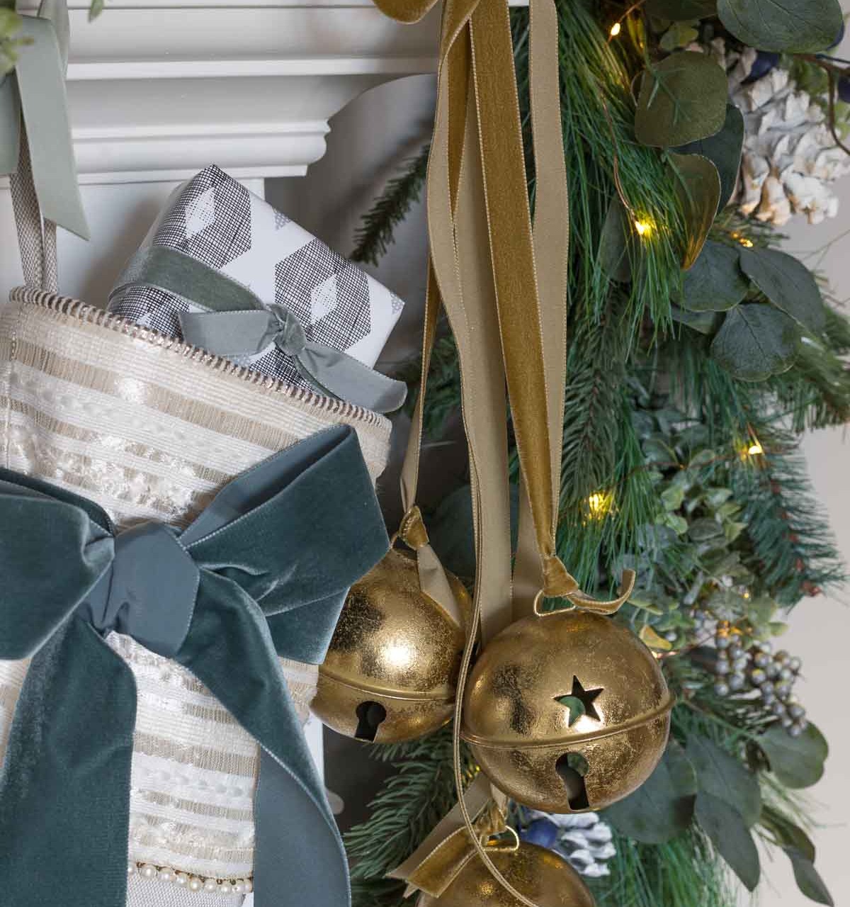 Love these large gold jingle bells for Christmas decorating!
