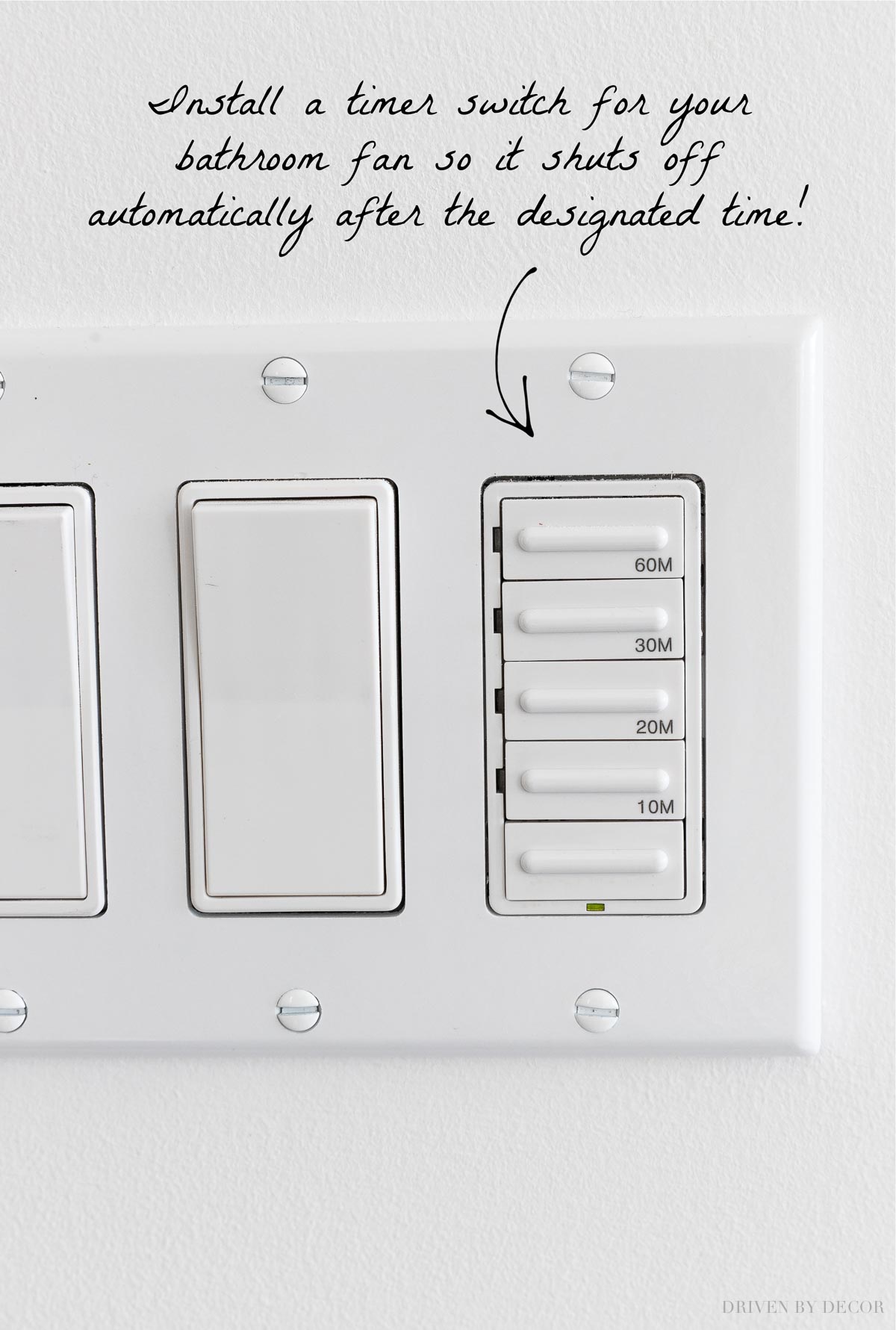 Brilliant! Love this fan timer switch - a great master bathroom remodel idea I'm going to steal!