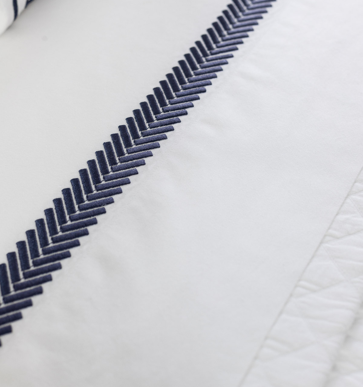 Gorgeous navy embroidered sheet set!