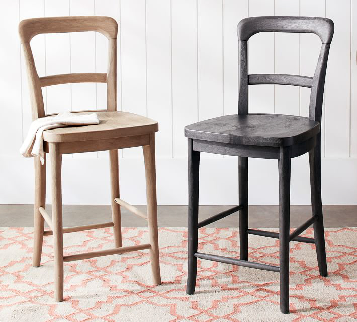 These simple curved back counter stools are inexpensive but don't look cheap!