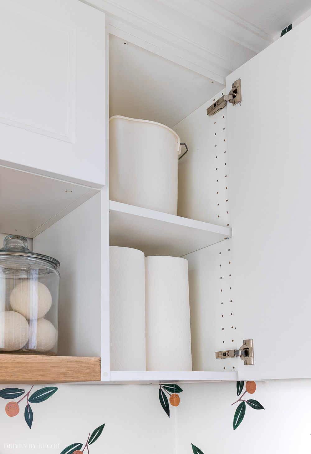 Inside our Ikea Axstad & Sektion laundry room cabinets