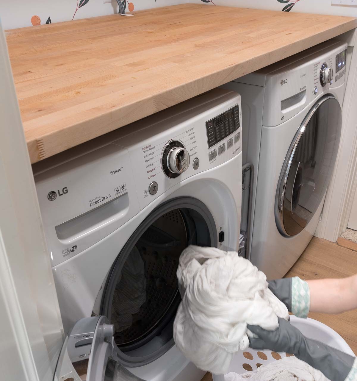 Washing laundry after laundry stripping