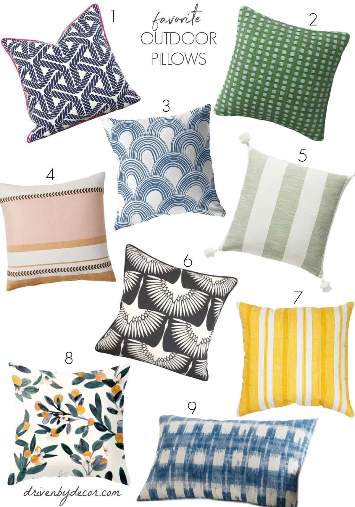 Colorful outdoor pillows