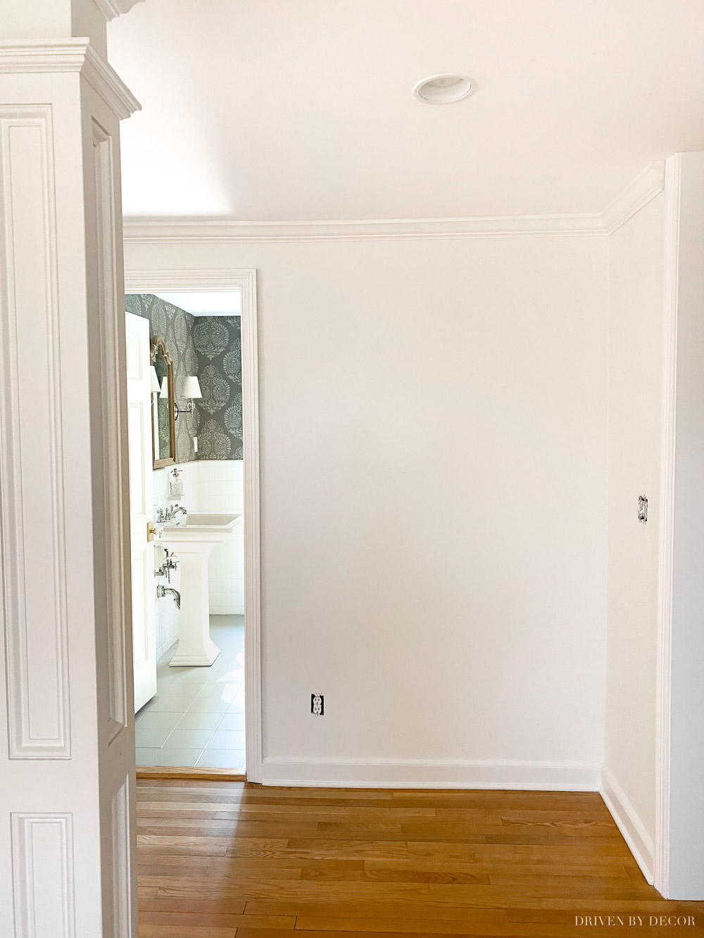 Our entryway painted in Benjamin Moore White Dove