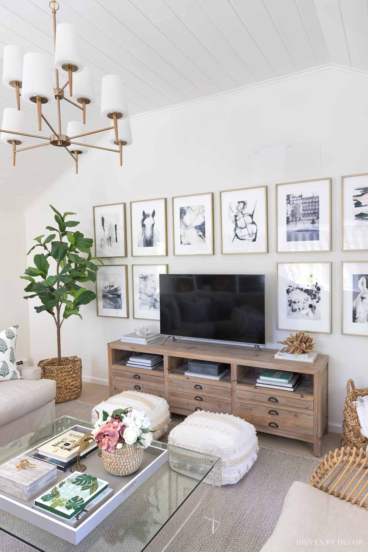 The artificial flowers and tree in our living room!