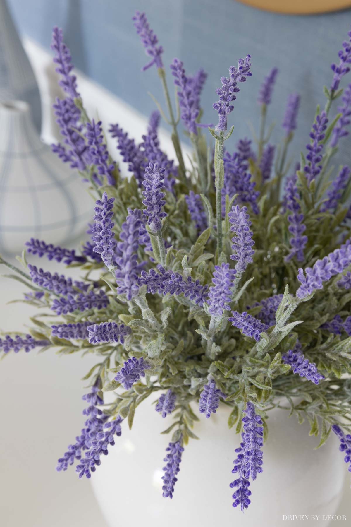 Close of up the artificial lavender in my daughter's room