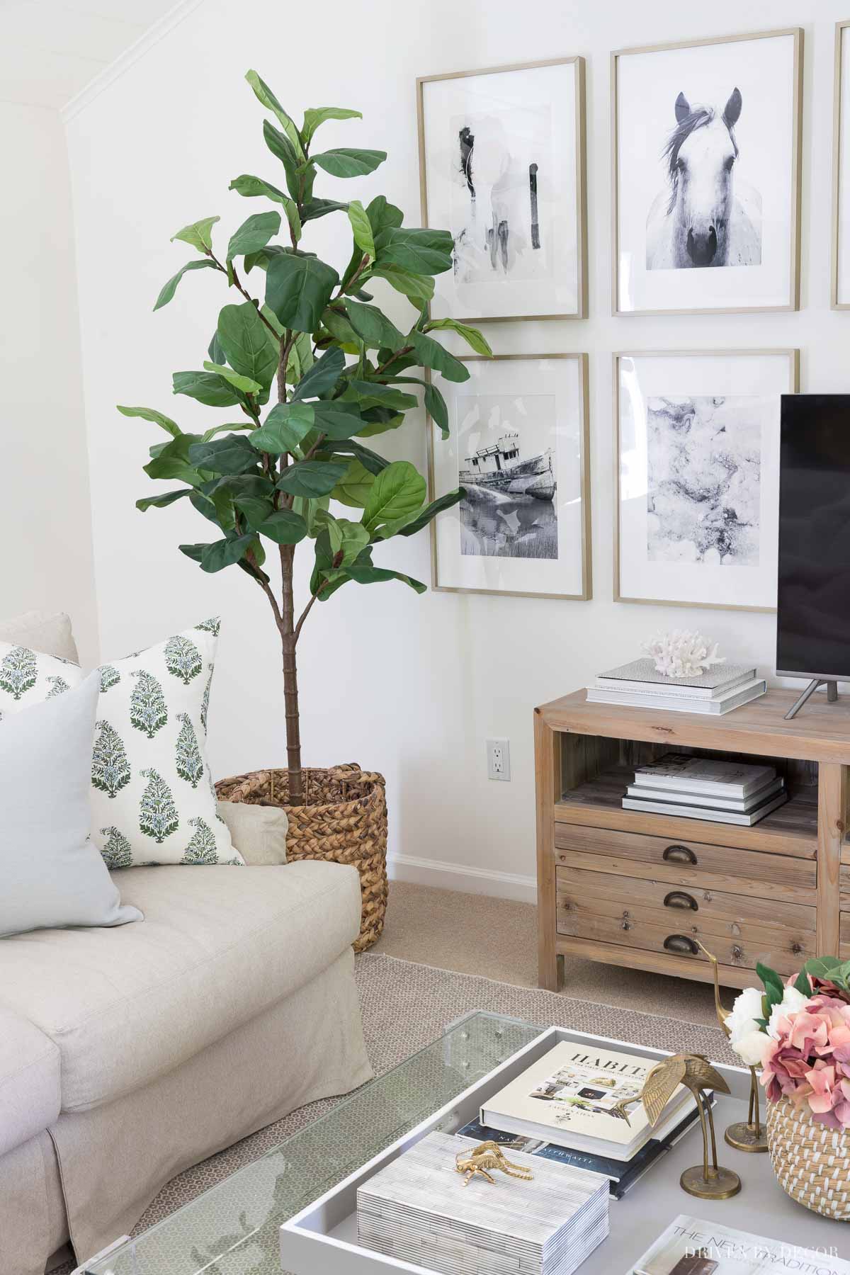 This artificial fiddle leaf fig tree is the most realistic one I've seen!