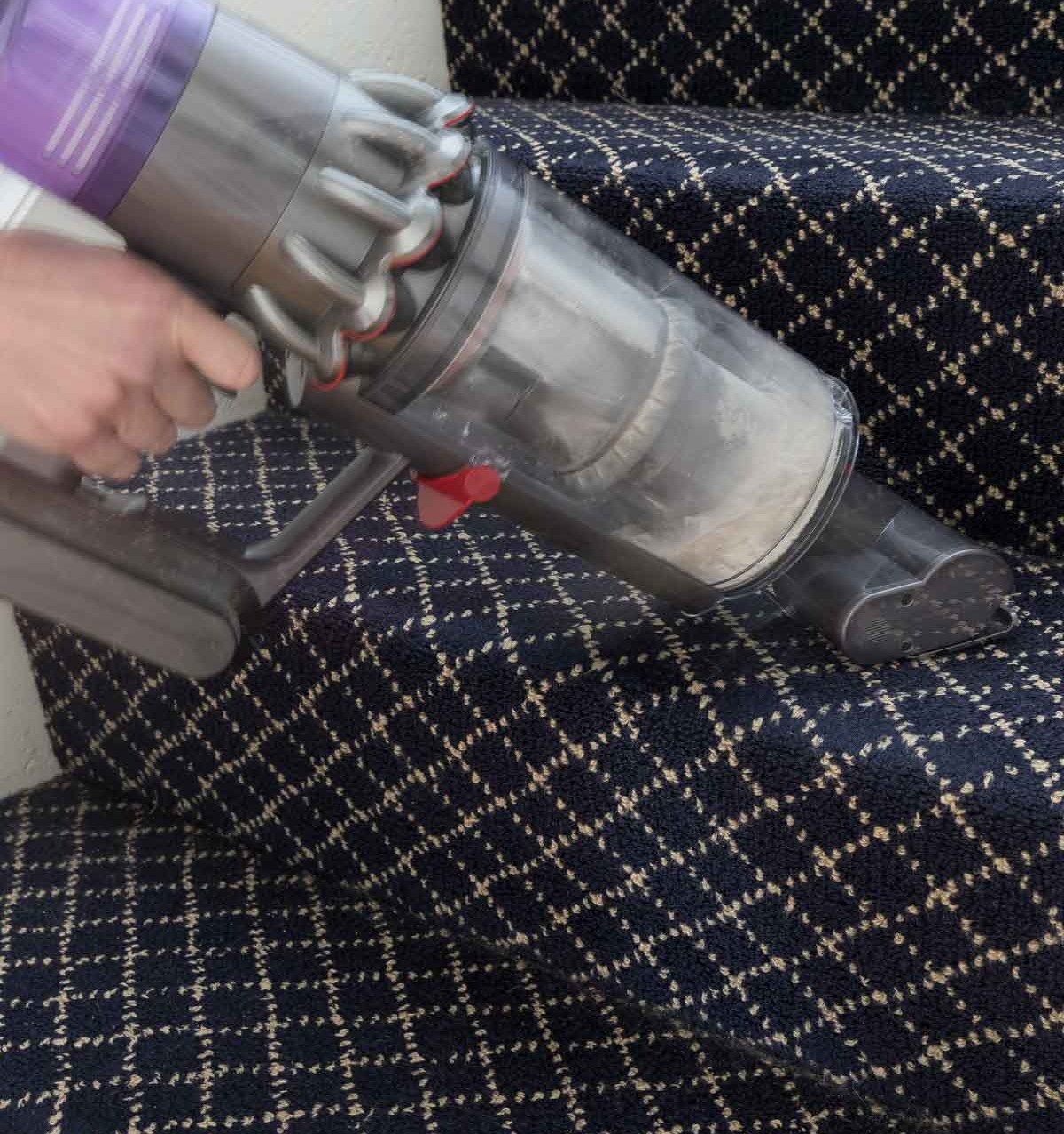 Absolutely love using my Dyson cordless handvac with this attachment for cleaning stairs!
