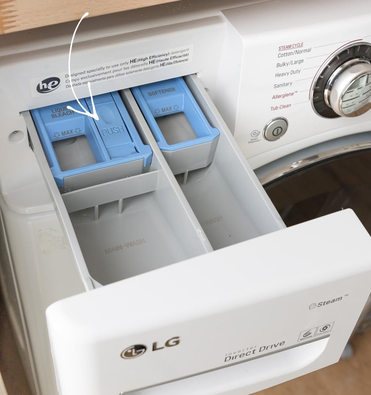 How to remove your detergent dispenser drawer for cleaning