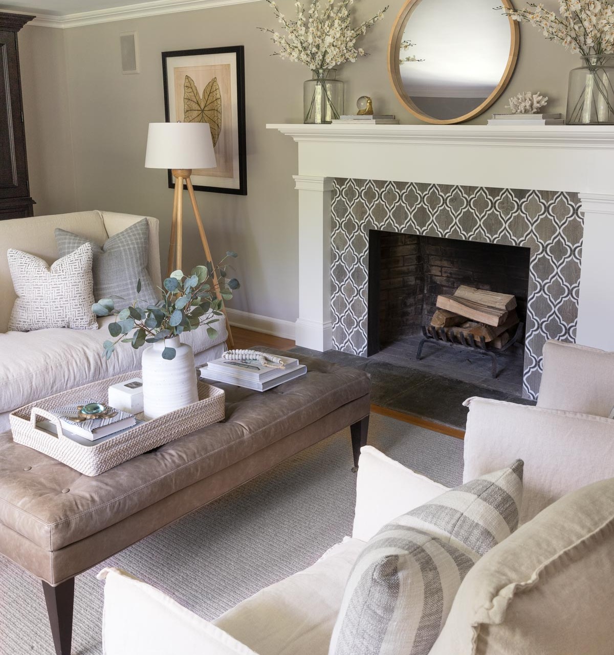 Sherwin Williams Anew Gray in our living room