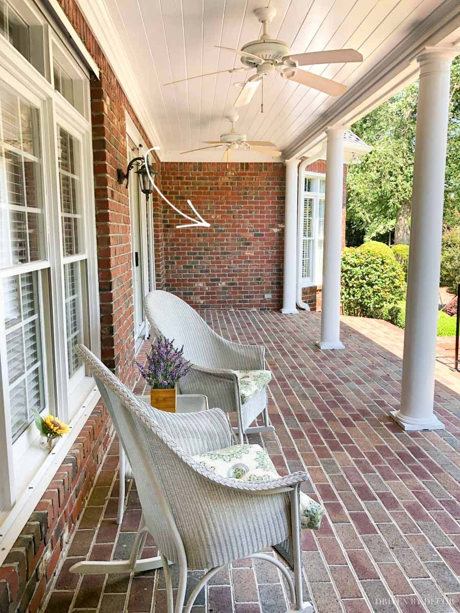 Plans for the brick wall on our porch