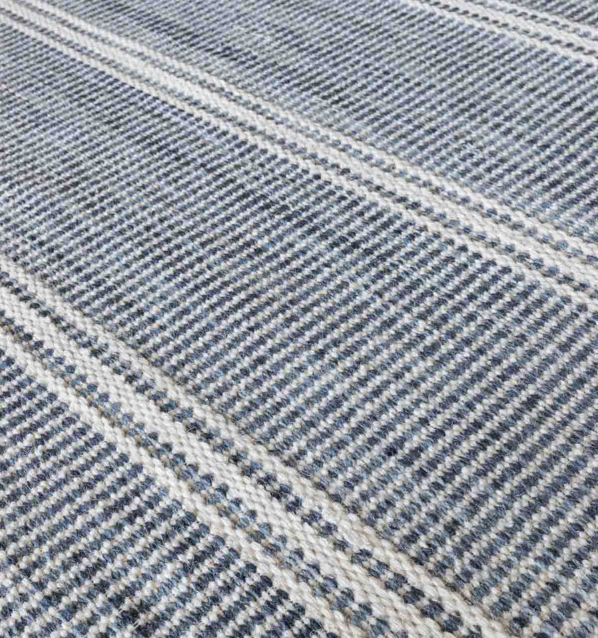 Our blue and white striped family room rug!