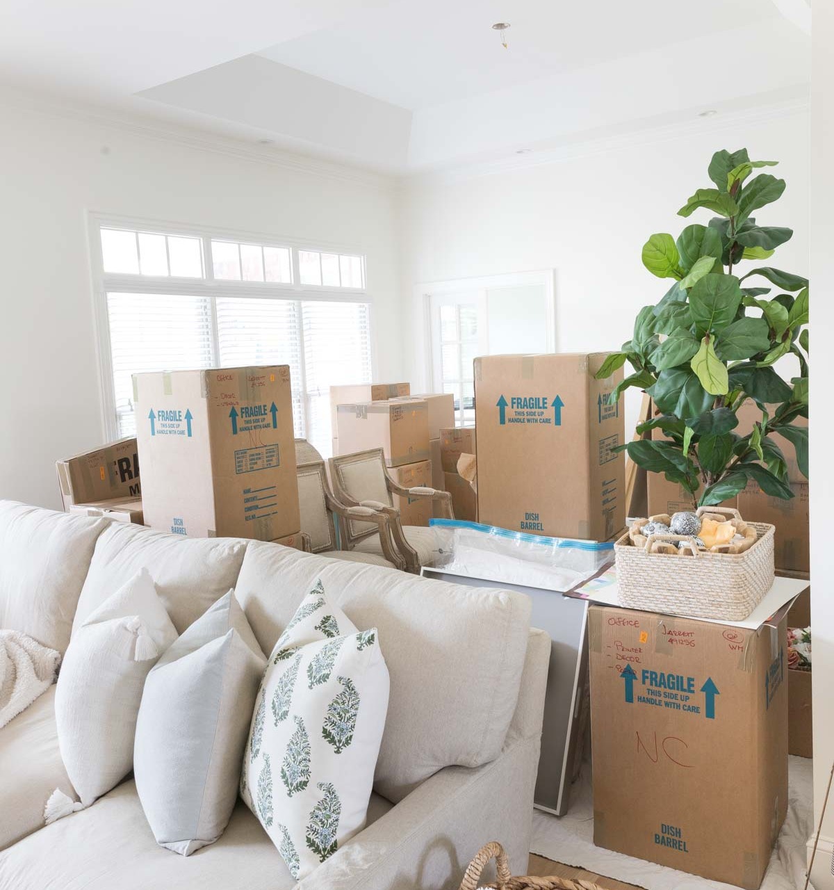 Moving boxes in our dining room!