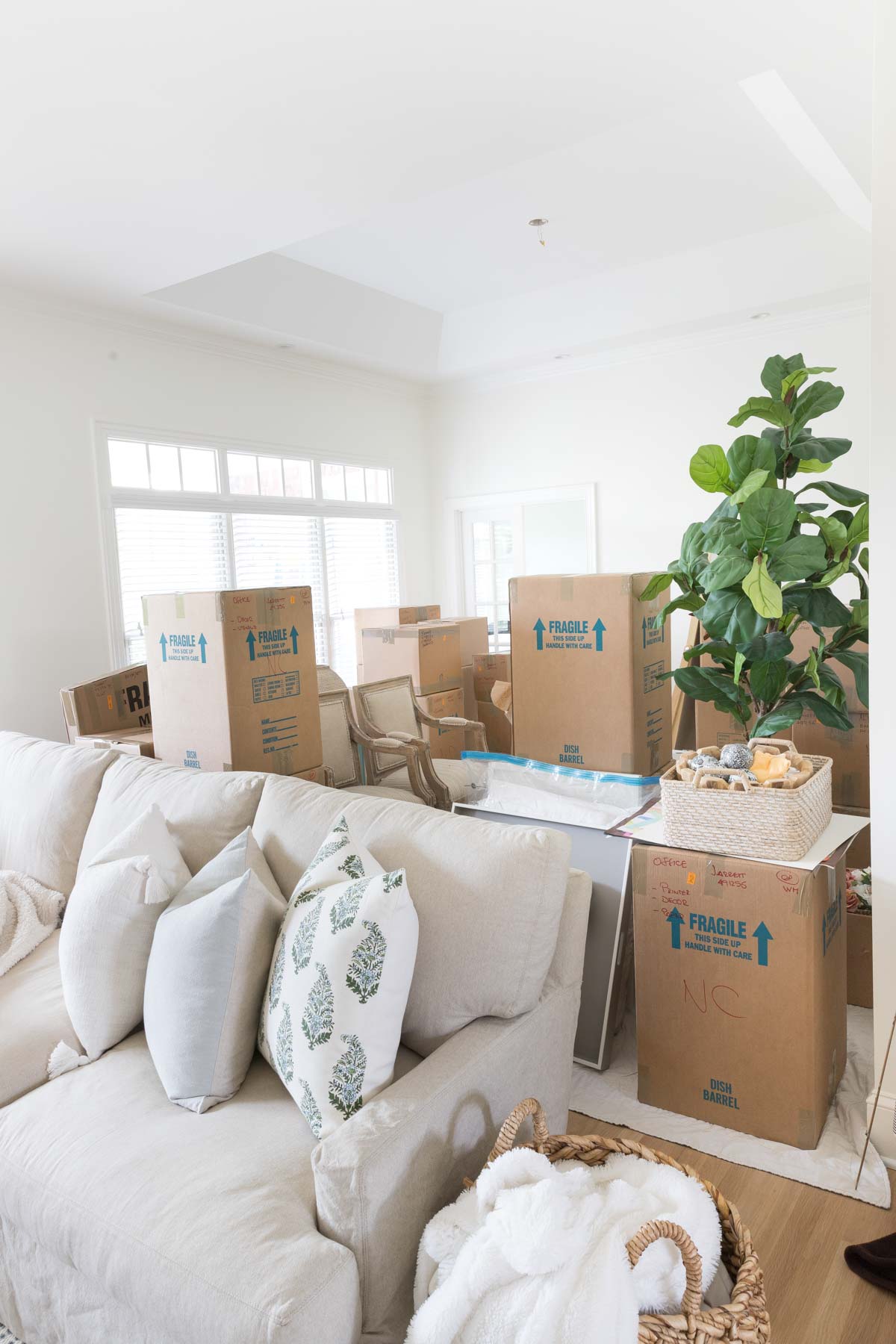 Moving boxes in our dining room!