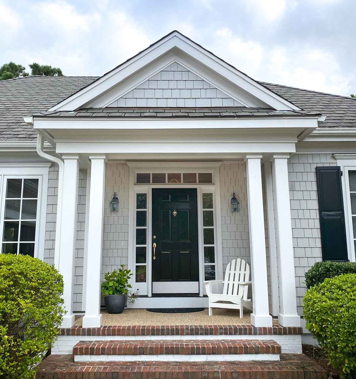This adirondack chair is perfect for lounging on the porch!