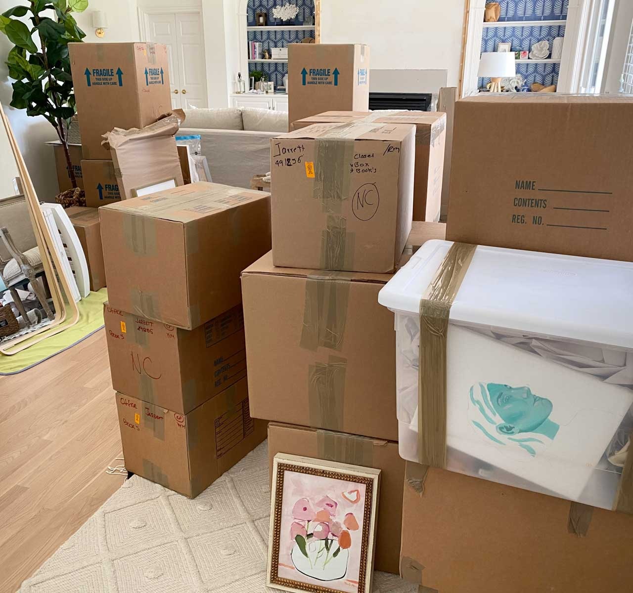 Lots of moving boxes to unpack!