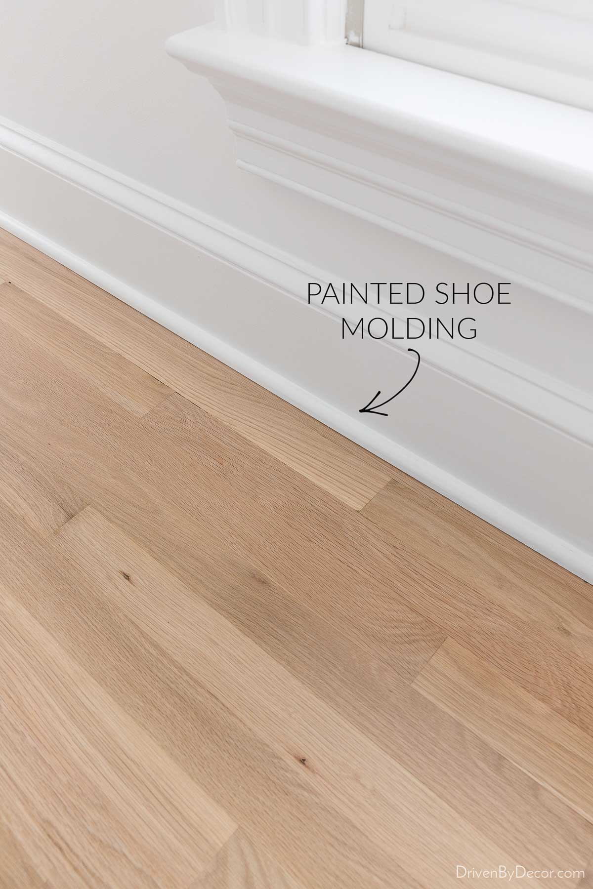 New shoe molding painted white