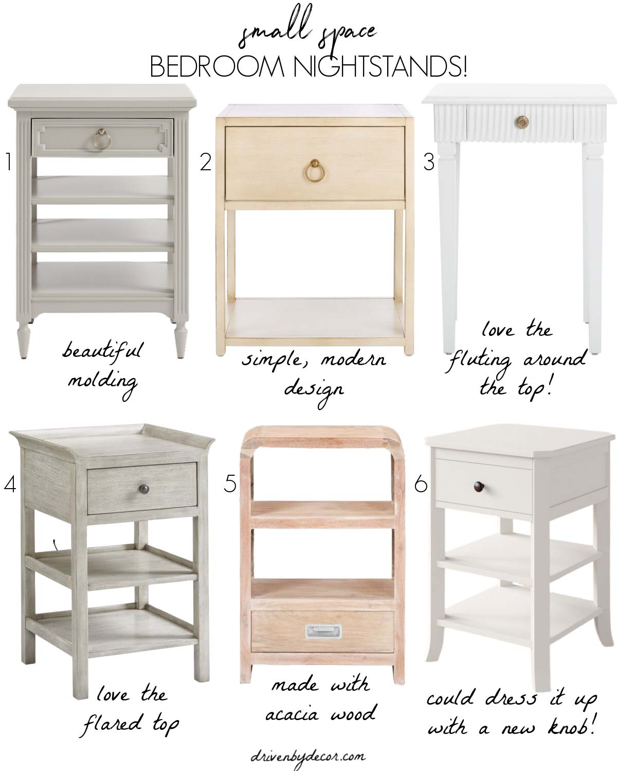 Favorite narrow, small space nightstands!