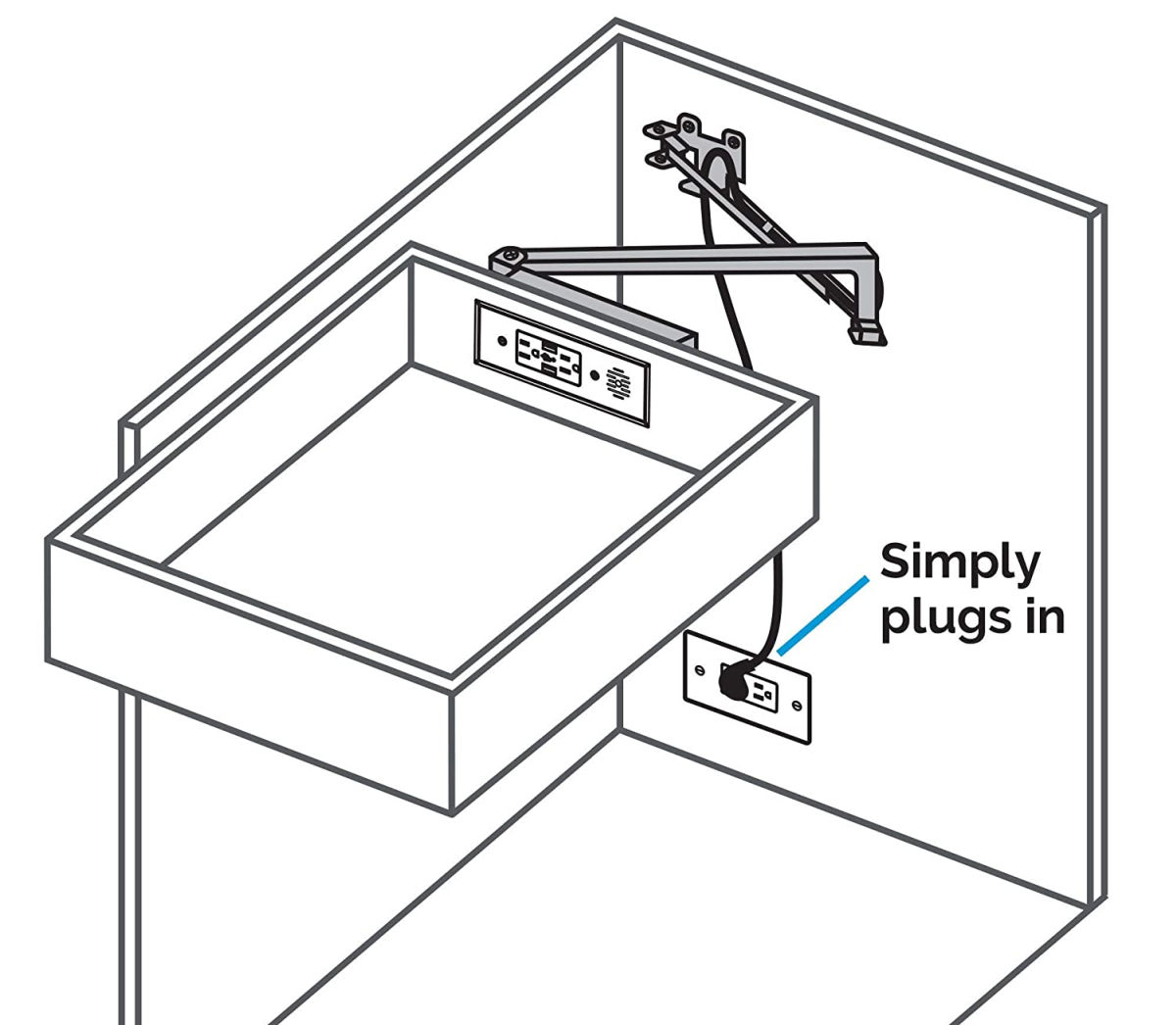 Add an outlet to the inside of your kitchen drawer!