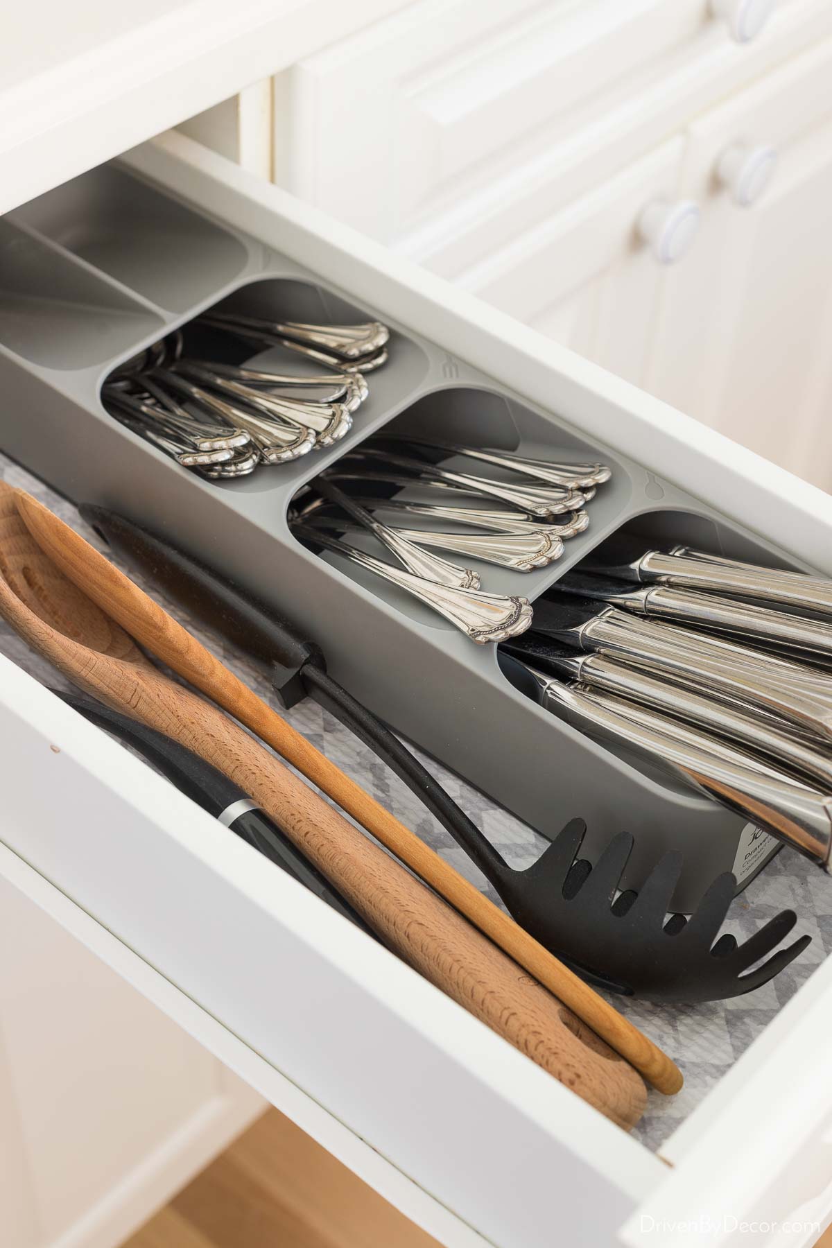 A great kitchen drawer organizer for silverware if you're tight on space!