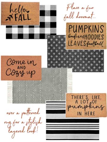 Favorite fall doormats including options for a layered look!