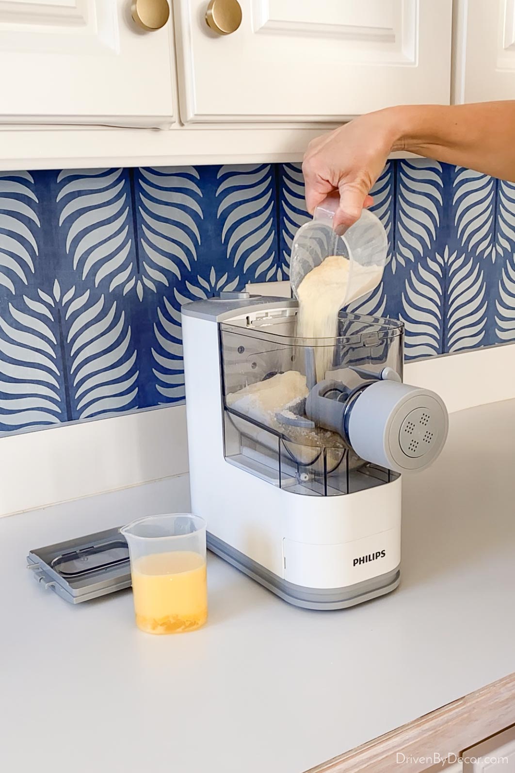 This pasta making machine makes pasta with just flour, egg, and water