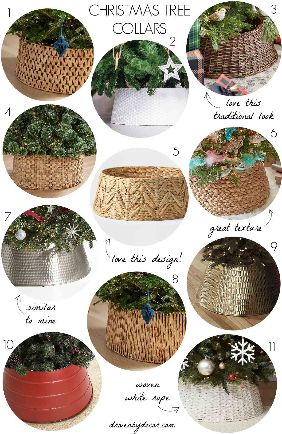 Christmas tree collars - love these instead of skirts!