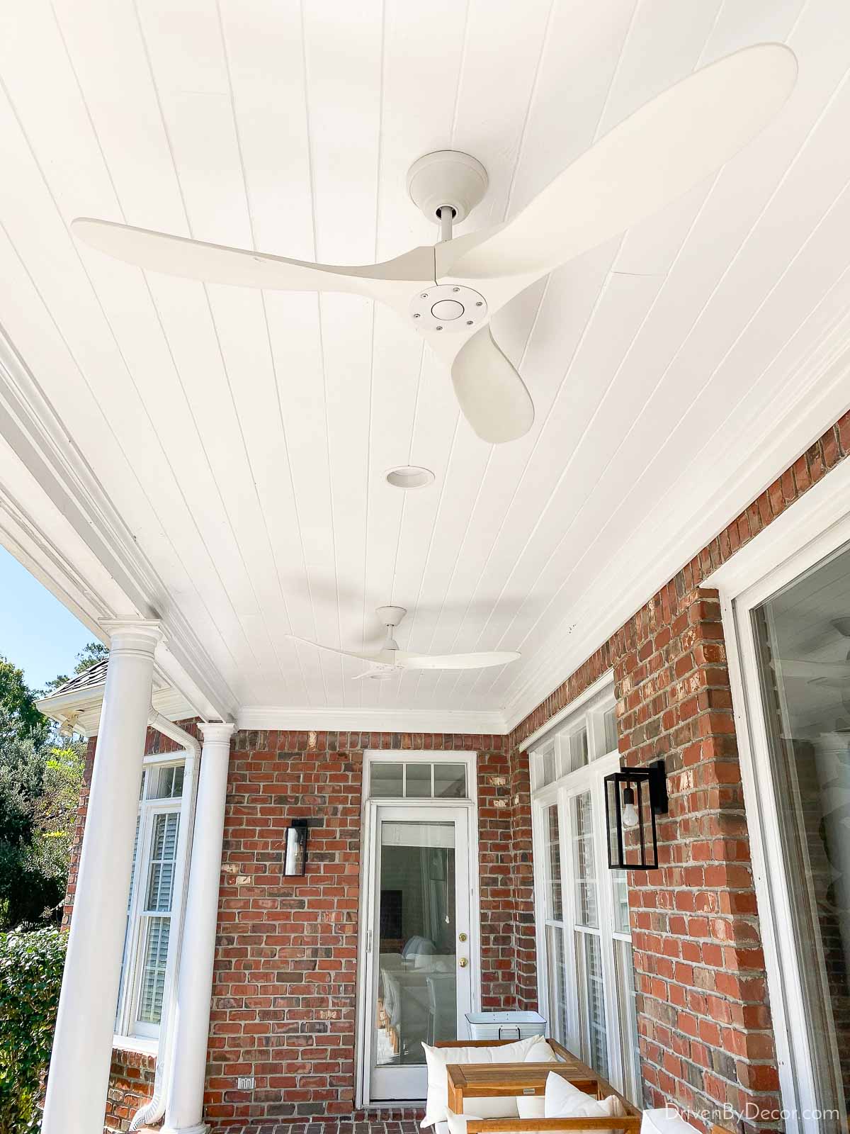 The new ceiling fans on our back porch