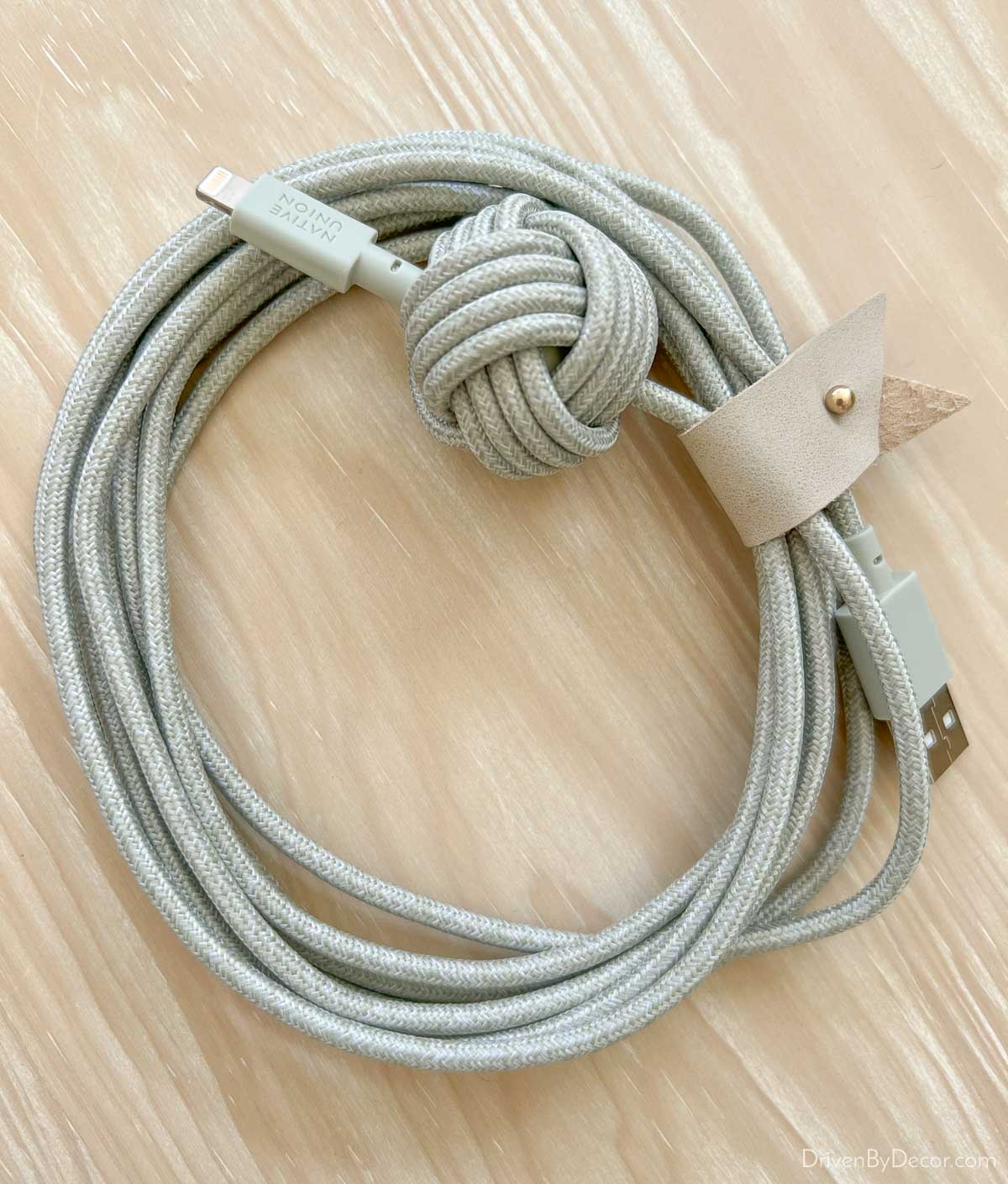 Love this long and sturdy USB cord that reaches even far away outlets!