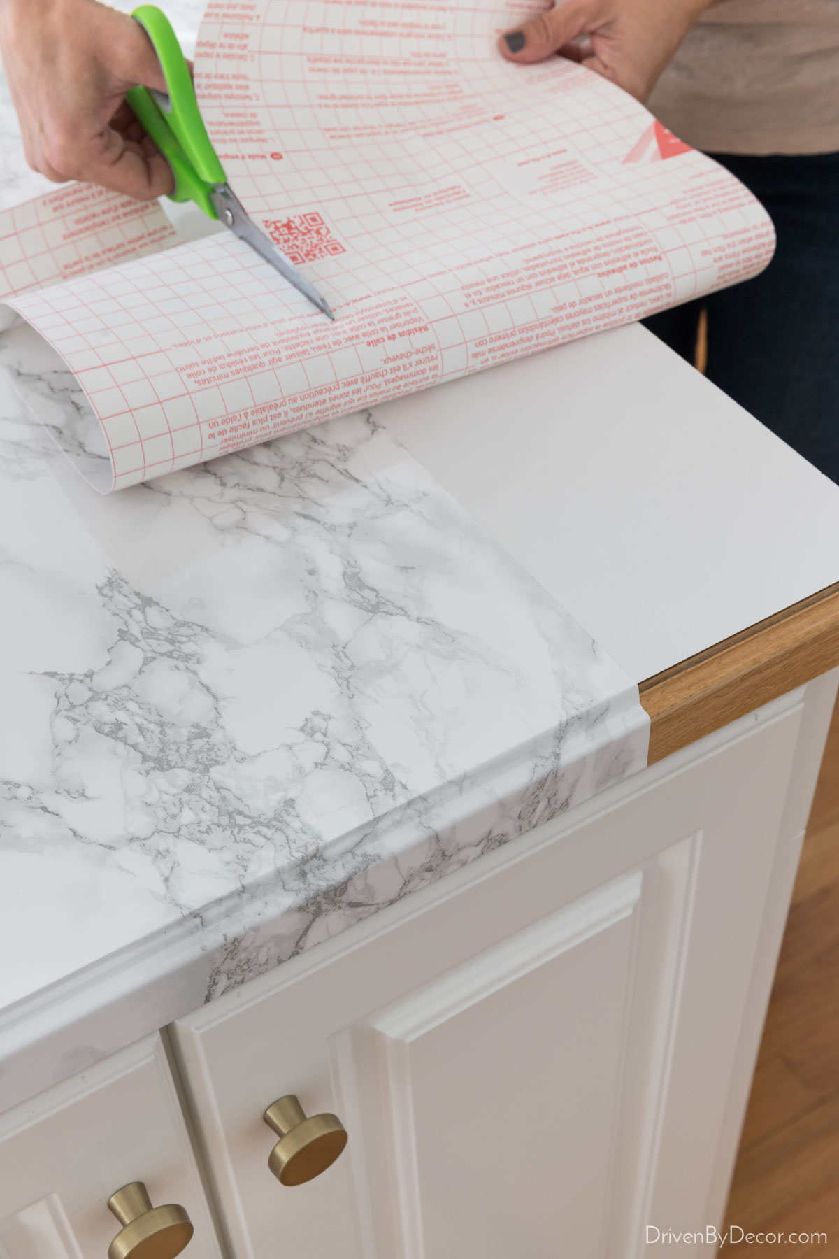 Seaming our marble contact paper countertops
