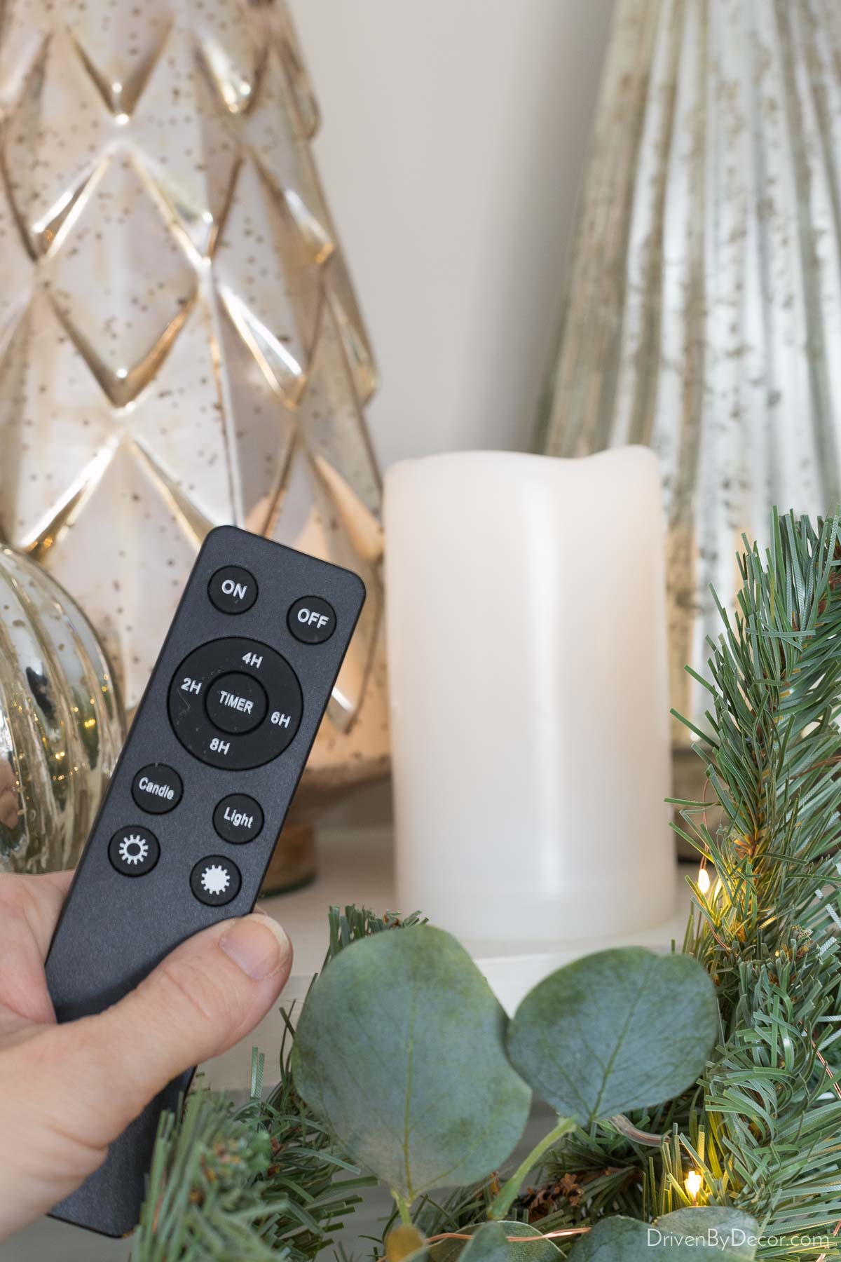I love these battery operated candles that work with the simple click of a remote control!