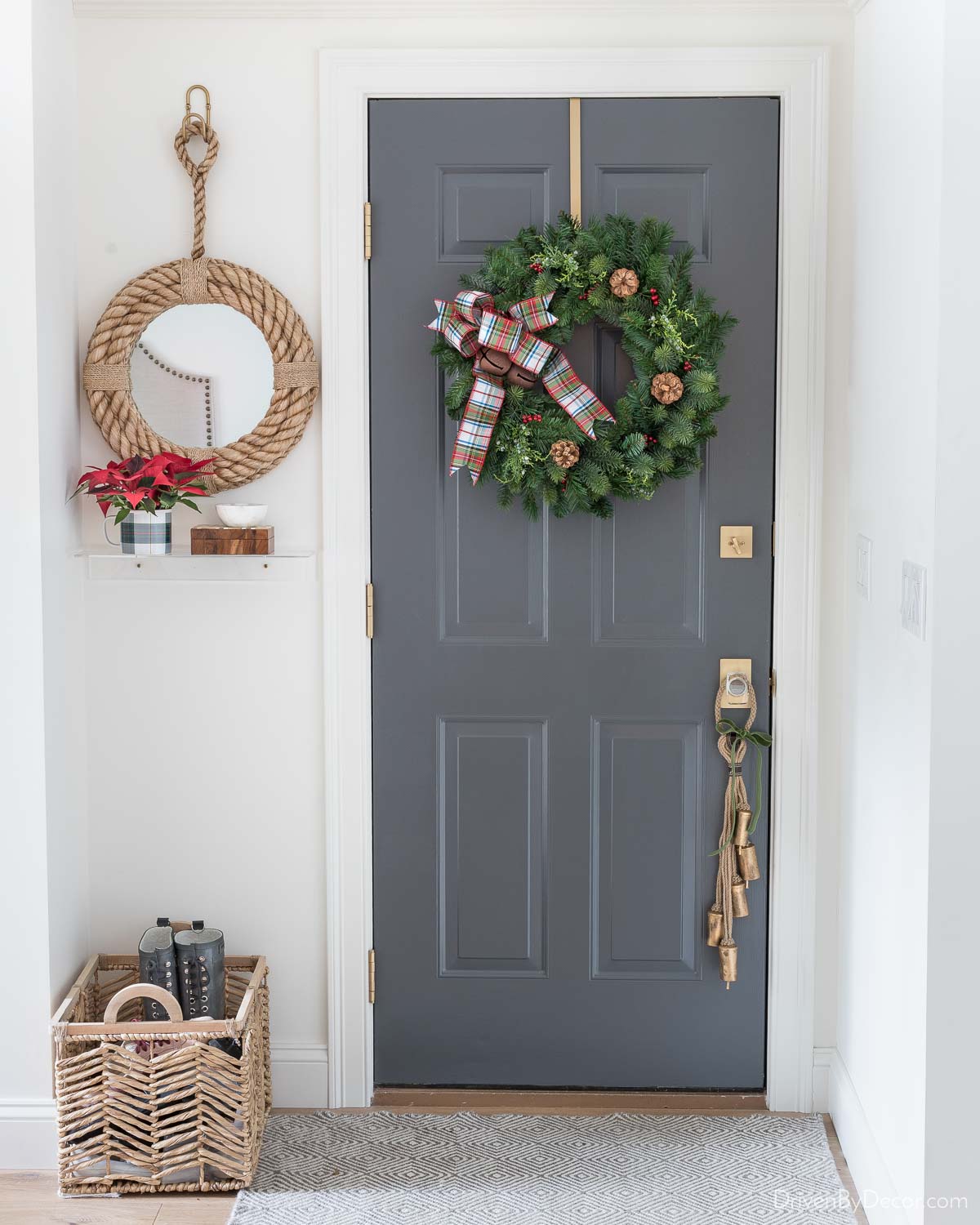 Hang a mirror on the inside of your door instead of the outside!