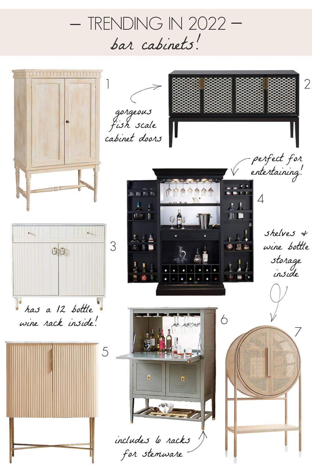 Luxe bar cabinets are trending for 2022!