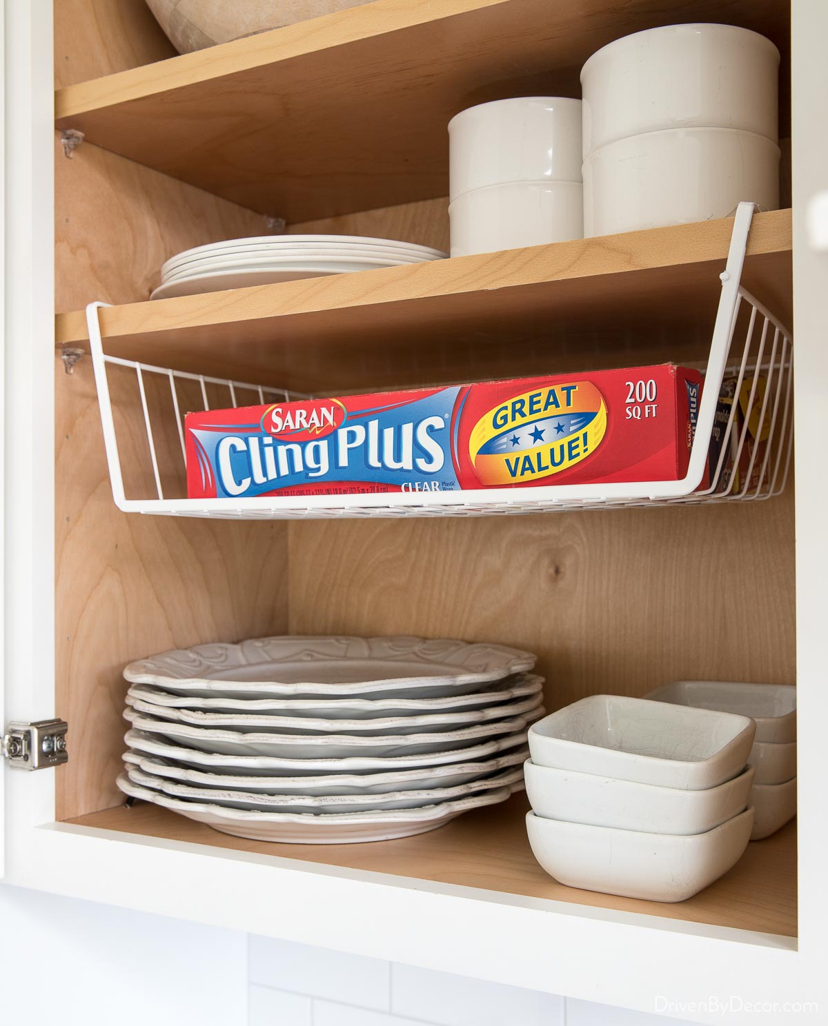 Under shelf basket for extra storage in your kitchen cabinets