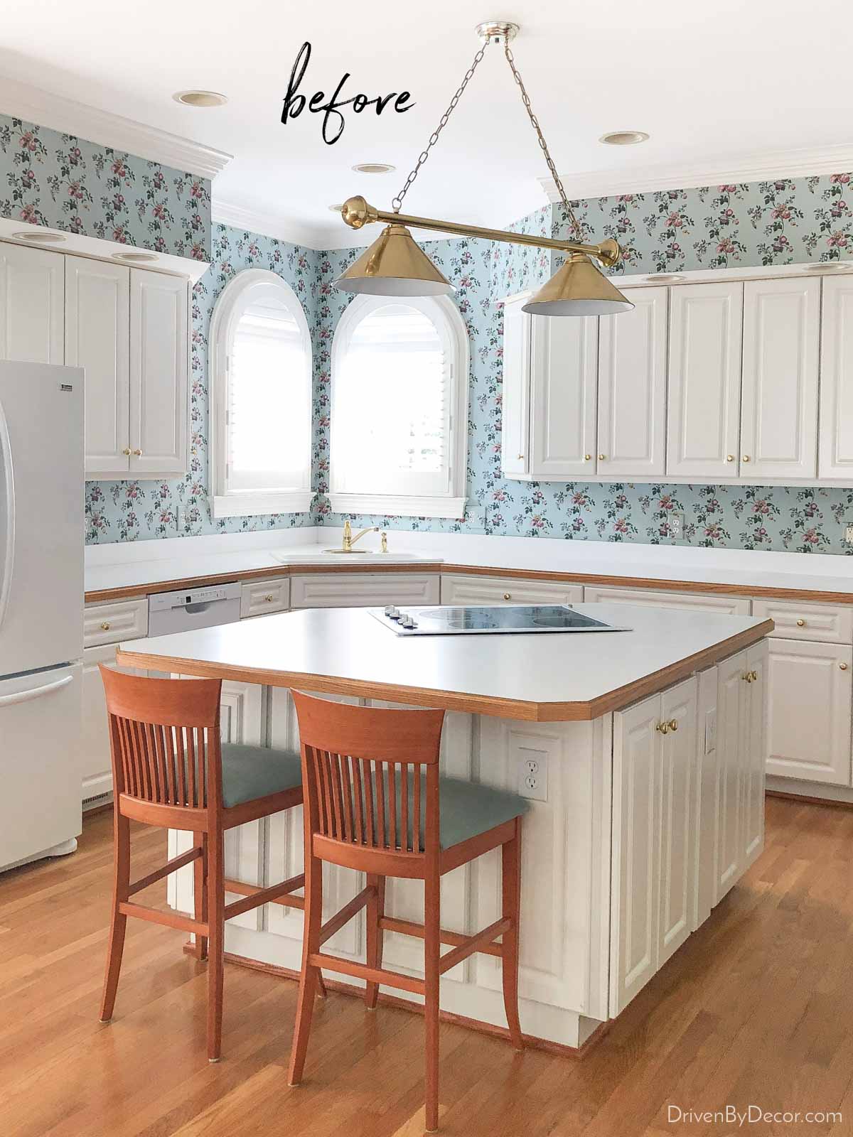 Our kitchen before our budget kitchen remodel