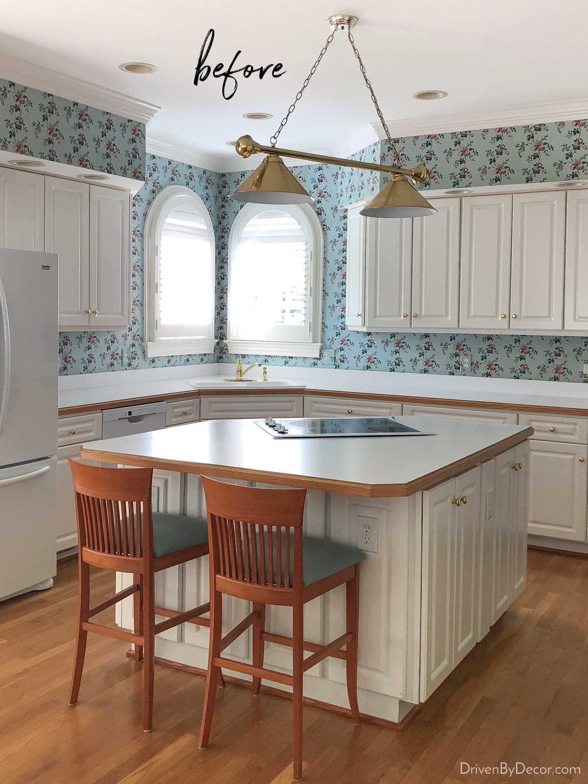 Our kitchen before our budget kitchen remodel